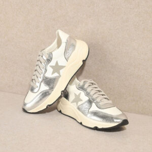 Cosmo Athletic Style Casual Star Sneakers Silver